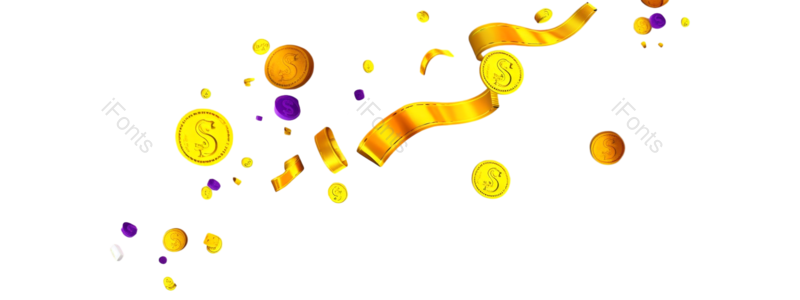 彩带图片,金币元素,金箔PNG,金属免抠素材